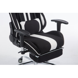 Silla Racing XL LIMIT V2 en Tela con/sin reposapiés Negro/blanco,Con reposapiés