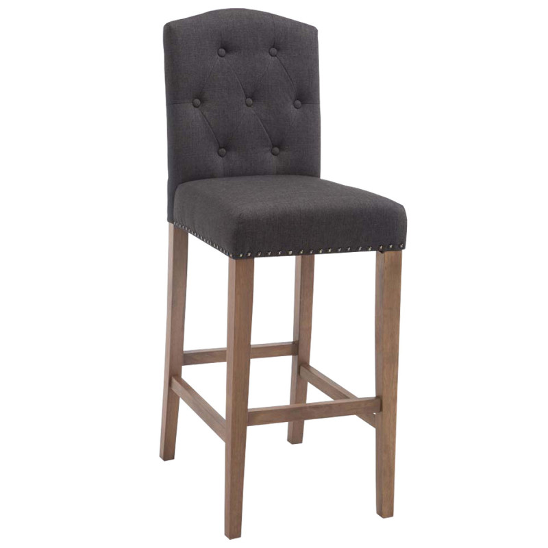Taburete Louise en Tela Antiguo claro,Gris oscuro