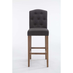 Taburete Louise en Tela Antiguo claro,Gris oscuro