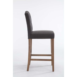 Taburete Louise en Tela Antiguo claro,Gris oscuro