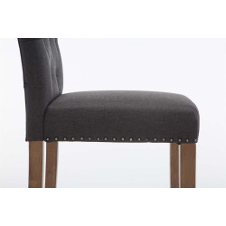 Taburete Louise en Tela Antiguo claro,Gris oscuro