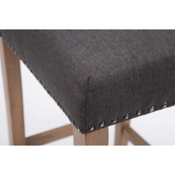 Taburete Louise en Tela Antiguo claro,Gris oscuro
