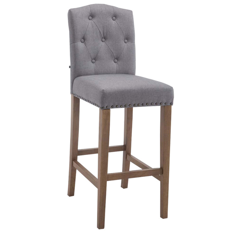 Taburete Louise en Tela Antiguo claro,Gris claro