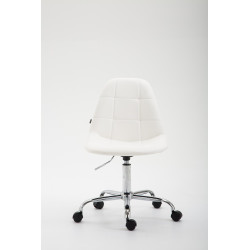 Silla De Oficina Reims En Cuero PU Blanco