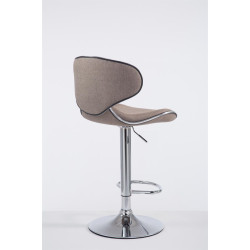 Taburete Las Vegas V2 En Tela Gris topo,Cromado