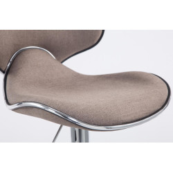 Taburete Las Vegas V2 En Tela Gris topo,Cromado