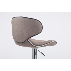 Taburete Las Vegas V2 En Tela Gris topo,Cromado