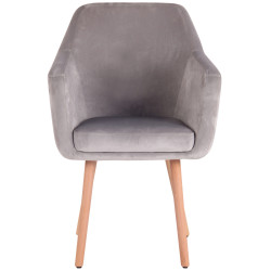 Silla De Salón Utrecht En Terciopelo Gris,Natural