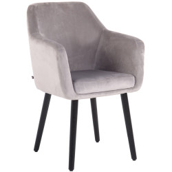 Silla De Salón Utrecht En Terciopelo Gris,Negro (roble)