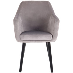 Silla De Salón Utrecht En Terciopelo Gris,Negro (roble)