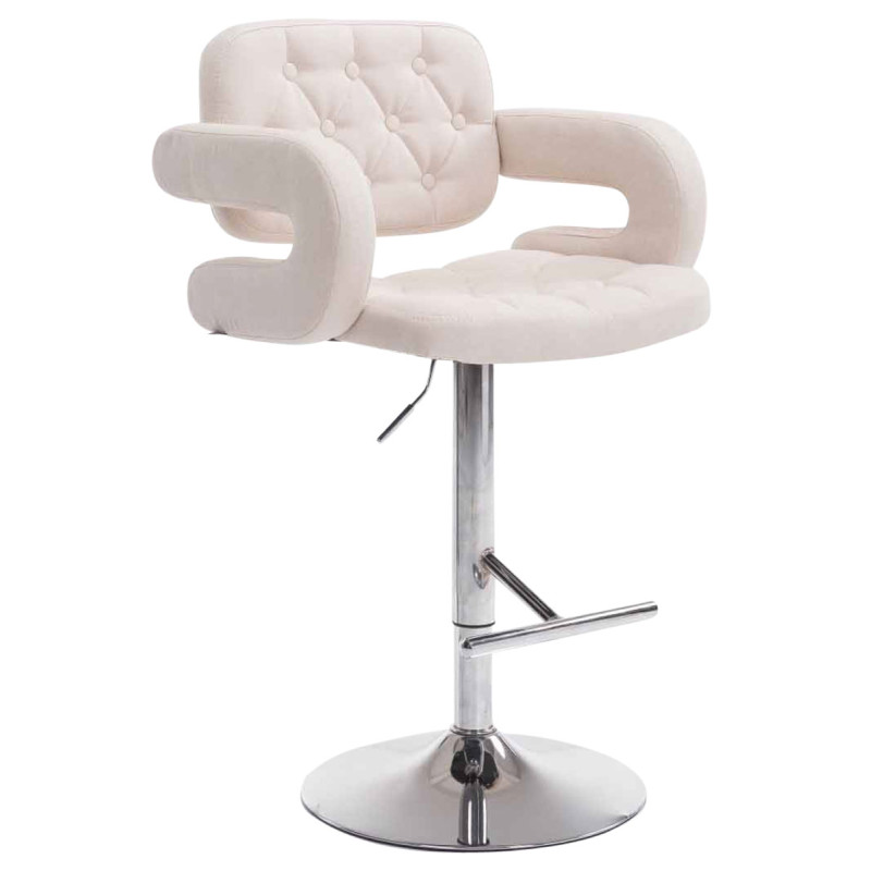 Taburete de Bar Dublin en Tela Beige,Cromado