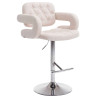 Taburete de Bar Dublin en Tela Beige,Cromado
