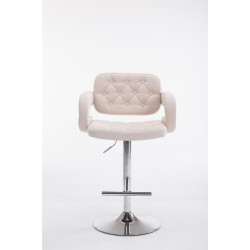 Taburete de Bar Dublin en Tela Beige,Cromado