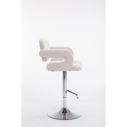 Taburete de Bar Dublin en Tela Beige,Cromado