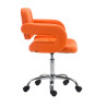 Taburete con Ruedas Dublin en Cuero PU Naranja