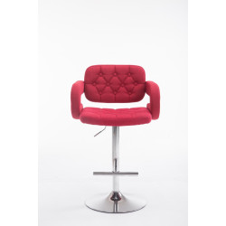 Taburete de Bar Dublin en Tela Rojo,Cromado