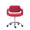 Taburete con Ruedas Dublin en Tela Rojo