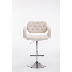Taburete de Bar Dublin en Tela Crema,Cromado