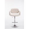 Taburete de Bar Dublin en Tela Crema,Cromado