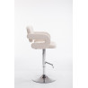 Taburete de Bar Dublin en Tela Crema,Cromado