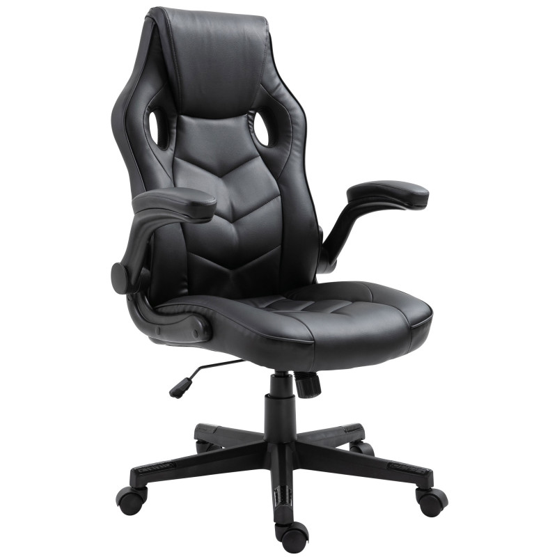 Silla Gamer Omis En Simil Cuero Negro/negro