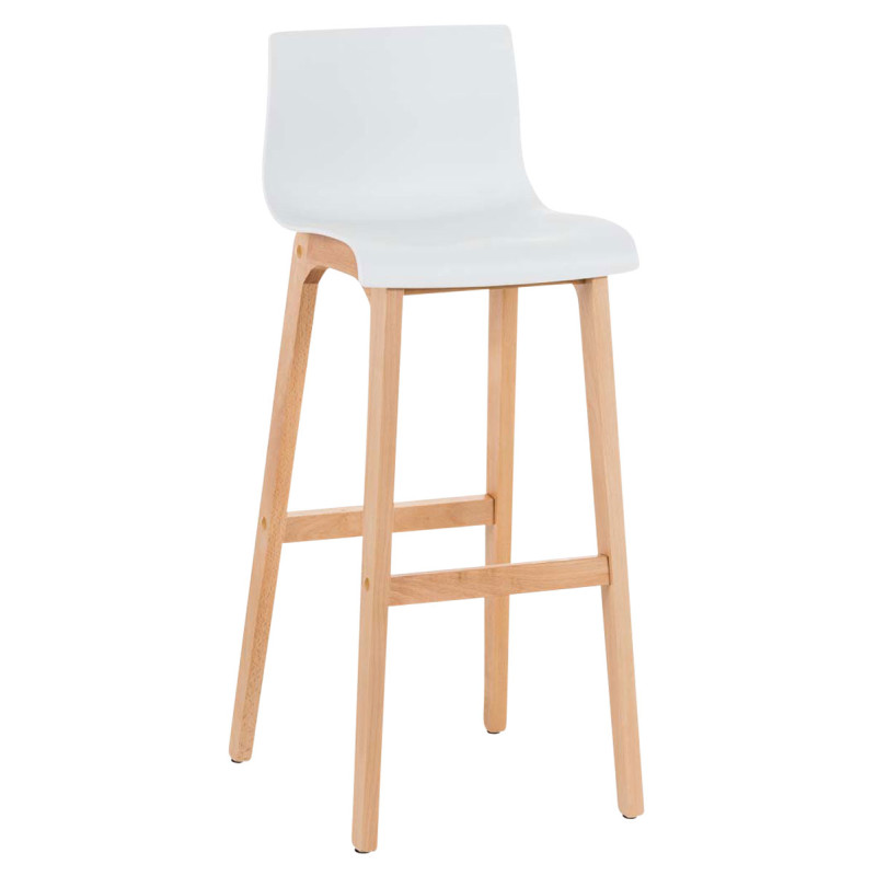 Taburete Hoover Con Asiento En Polipropileno Blanco