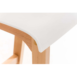 Taburete  Hoover Con Asiento En Polipropileno Blanco