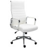 Silla De Oficina Kolumbus En Cuero Original Blanco