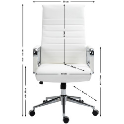 Silla De Oficina Kolumbus En Cuero Original Blanco