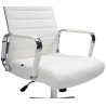 Silla De Oficina Kolumbus En Cuero Original Blanco