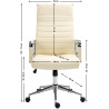 Silla De Oficina Kolumbus En Cuero Original Crema