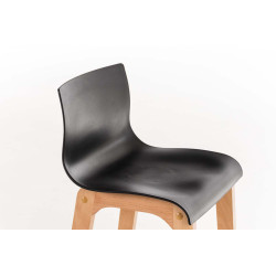 Taburete  Hoover Con Asiento En Polipropileno Negro