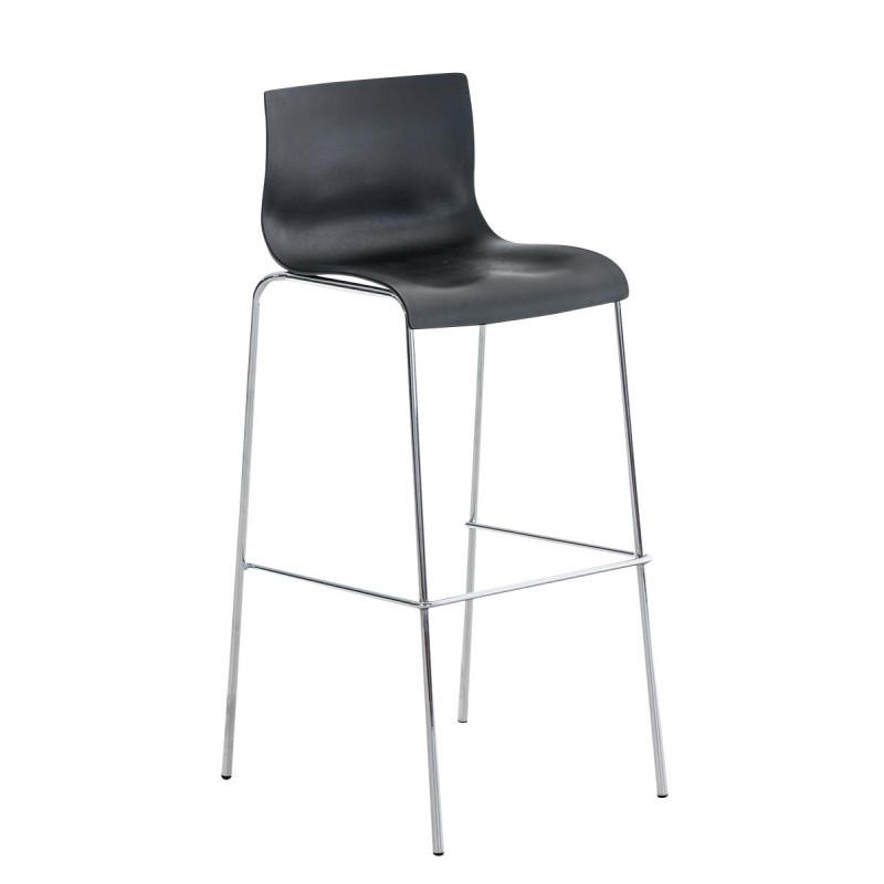 Taburete Hoover con Base de 4 Pies Negro,Cromado