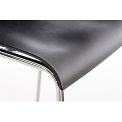 Taburete Hoover con Base de 4 Pies Negro,Cromado