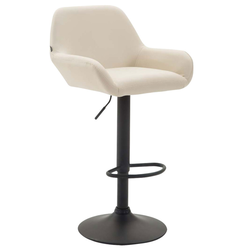 Taburete De Bar Braga En Simil Cuero Crema,Negro