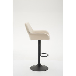 Taburete De Bar Braga En Simil Cuero Crema,Negro