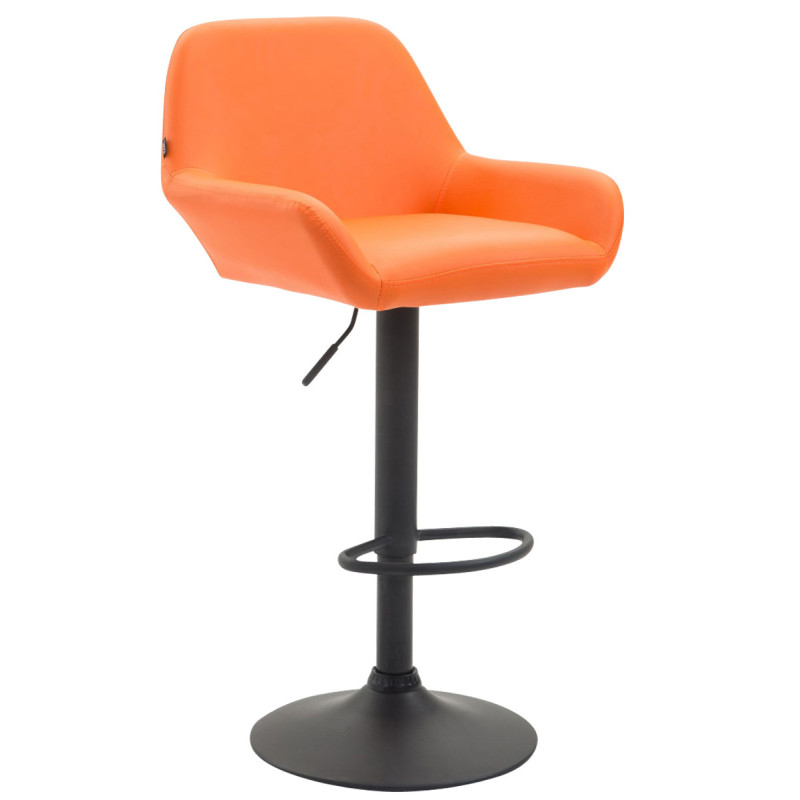 Taburete De Bar Braga En Simil Cuero Naranja,Negro