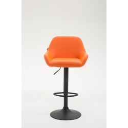 Taburete De Bar Braga En Simil Cuero Naranja,Negro