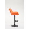 Taburete De Bar Braga En Simil Cuero Naranja,Negro
