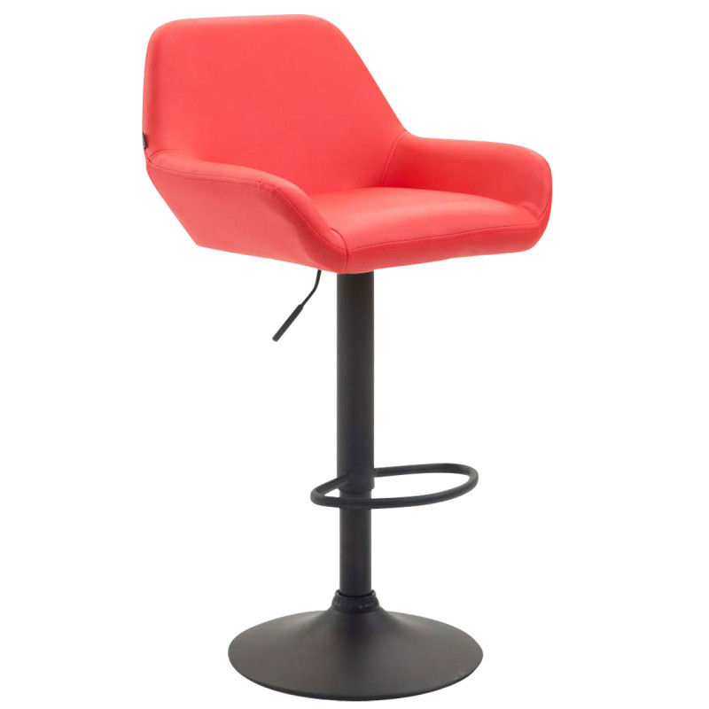 Taburete De Bar Braga En Simil Cuero Rojo,Negro