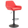 Taburete De Bar Braga En Simil Cuero Rojo,Negro