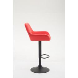 Taburete De Bar Braga En Simil Cuero Rojo,Negro