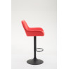 Taburete De Bar Braga En Simil Cuero Rojo,Negro