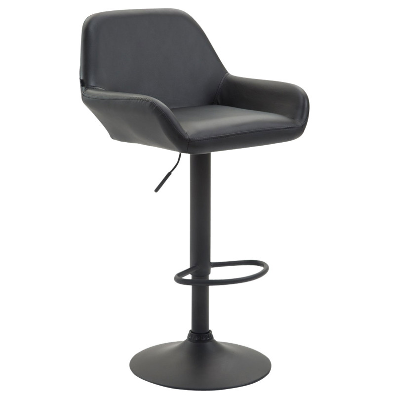 Taburete De Bar Braga En Simil Cuero Negro,Negro