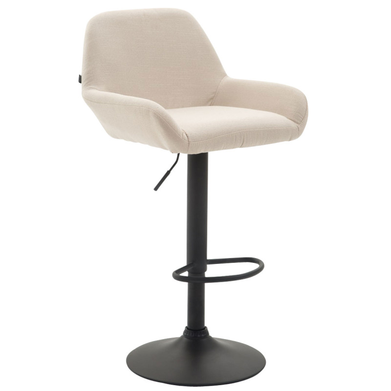 Taburete De Bar Braga En Tela Crema,Negro