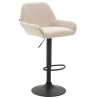 Taburete De Bar Braga En Tela Crema,Negro