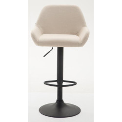 Taburete De Bar Braga En Tela Crema,Negro