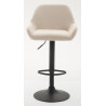 Taburete De Bar Braga En Tela Crema,Negro