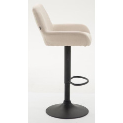 Taburete De Bar Braga En Tela Crema,Negro
