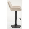 Taburete De Bar Braga En Tela Crema,Negro